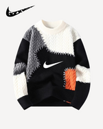 NIKE - Patchwork Cable-Knit Crewneck Sweater