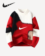 NIKE - Patchwork Cable-Knit Crewneck Sweater