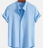 Muscle Fit Ribbed Stand Collar Shirt